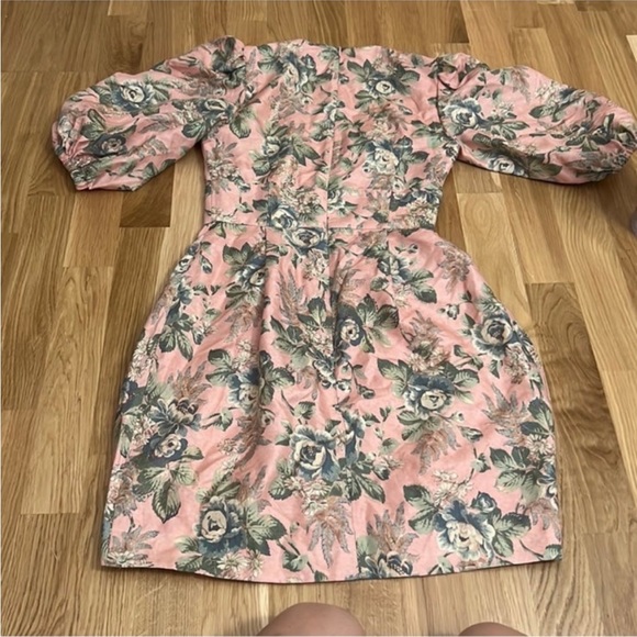 Like new Zimmermann silk tempest lace up deep v floral dress - Picture 7 of 12